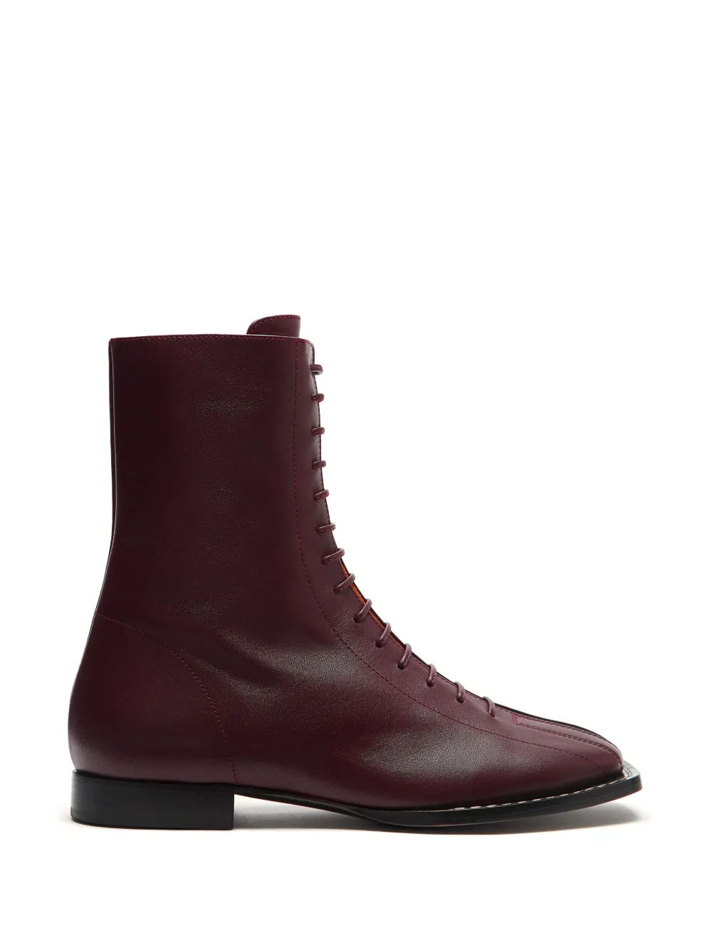 Lili Curia Tilda Lace-up Square Boots In Red