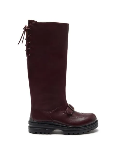LILI CURIA Joan buckle lace-up boots