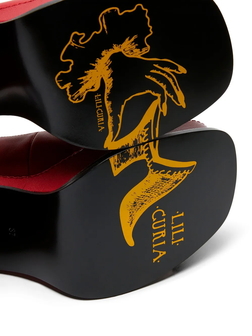 LILI CURIA Nico muiltjes met plateauzool en hak Rood