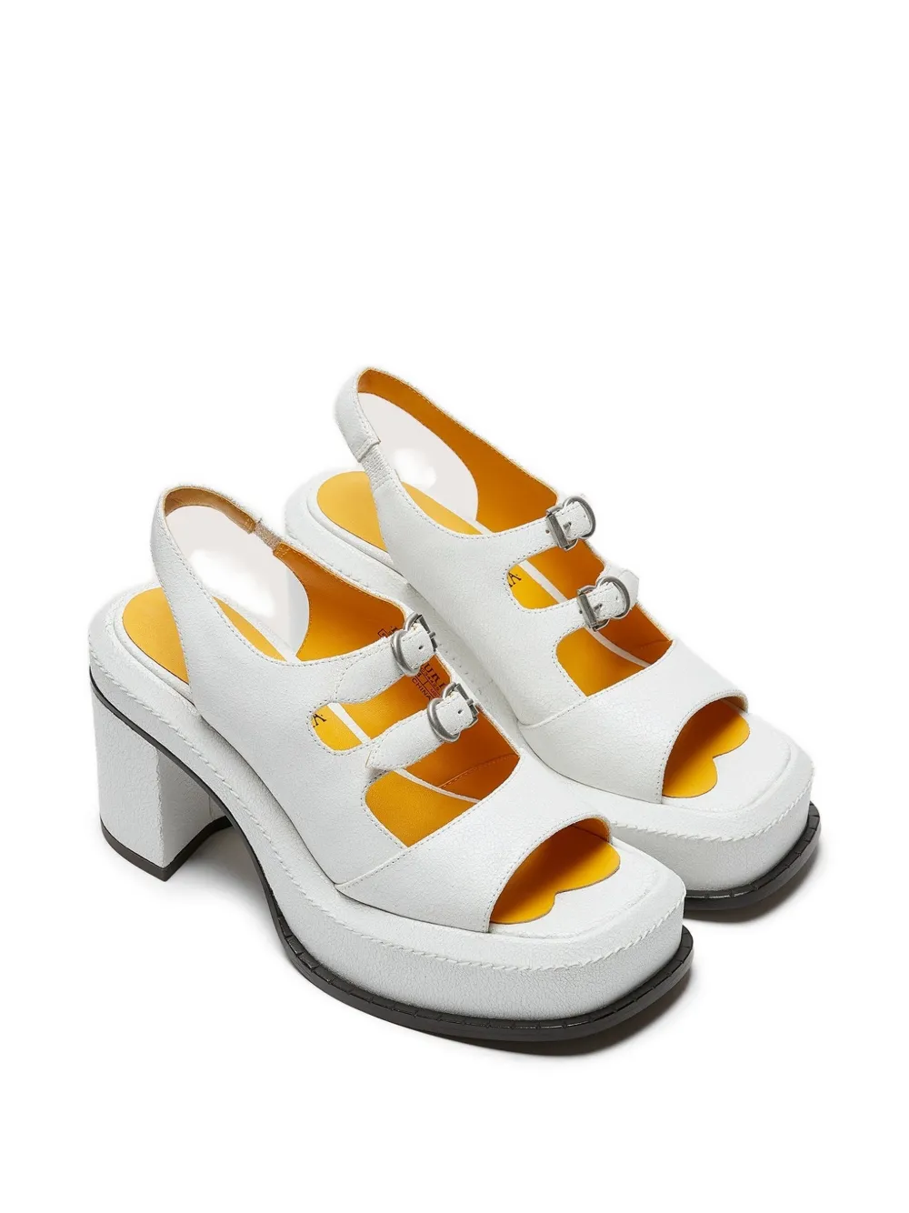 LILI CURIA Edie sandalen met plateauzool en gesp Wit