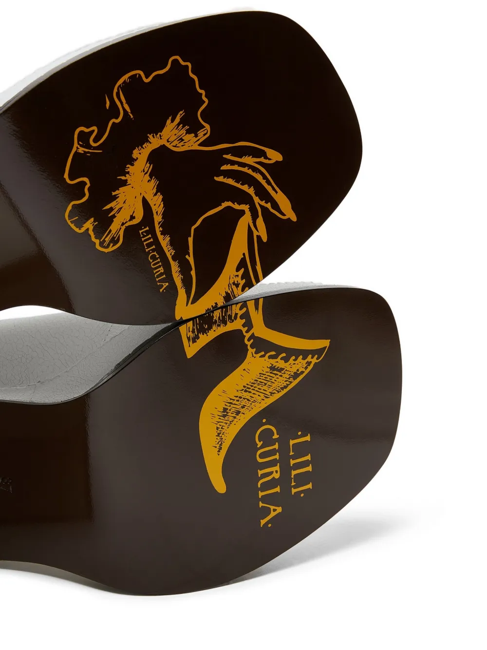 LILI CURIA Edie sandalen met plateauzool en gesp Wit