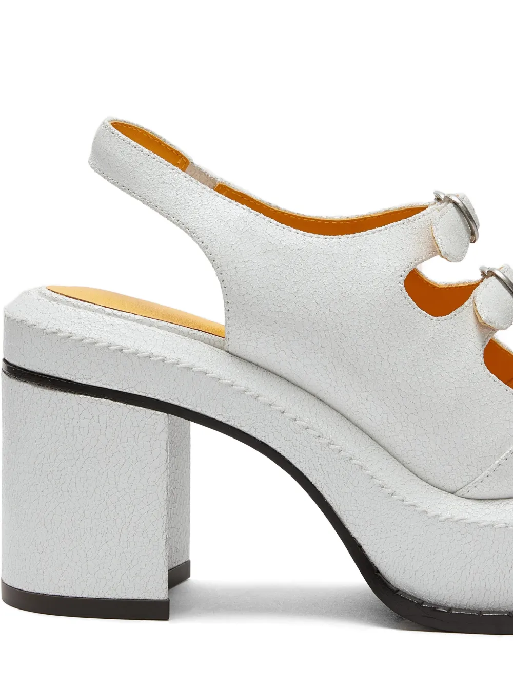 LILI CURIA Edie sandalen met plateauzool en gesp Wit