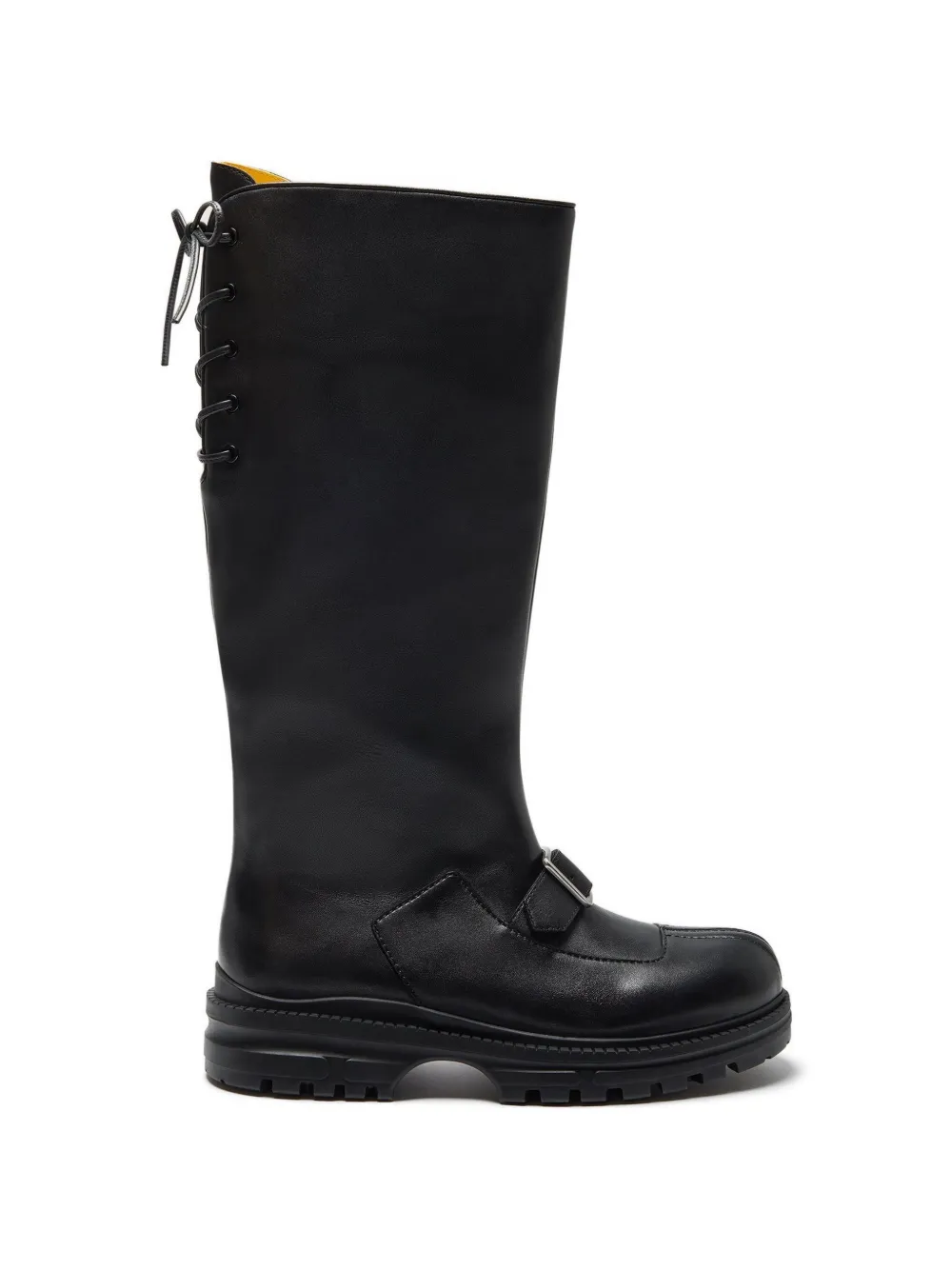 Lili Curia Joan Buckle Lace-up Boots In Black