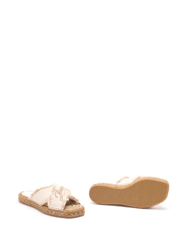 Jimmy Choo スクエアトゥ サンダル | ニュートラル | FARFETCH JP