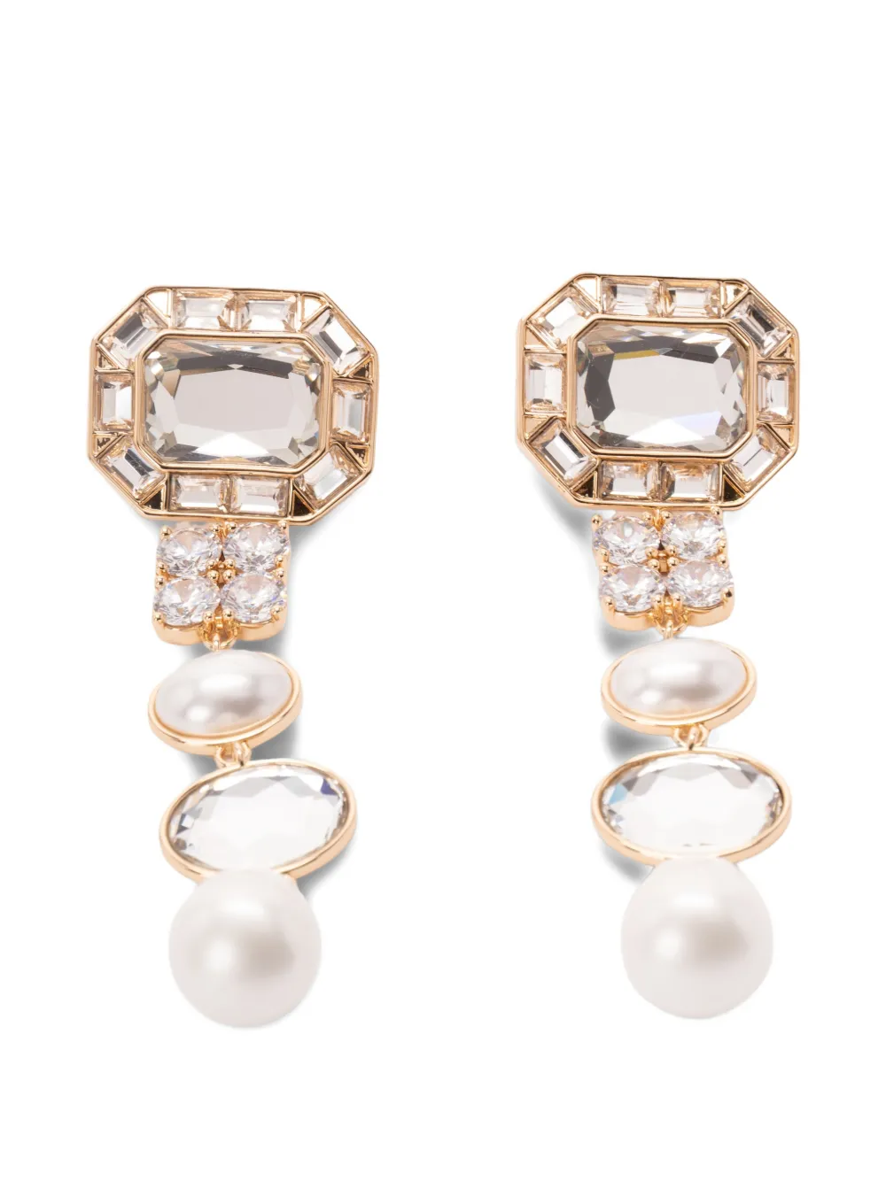 Self-Portrait drop-design earrings - Oro