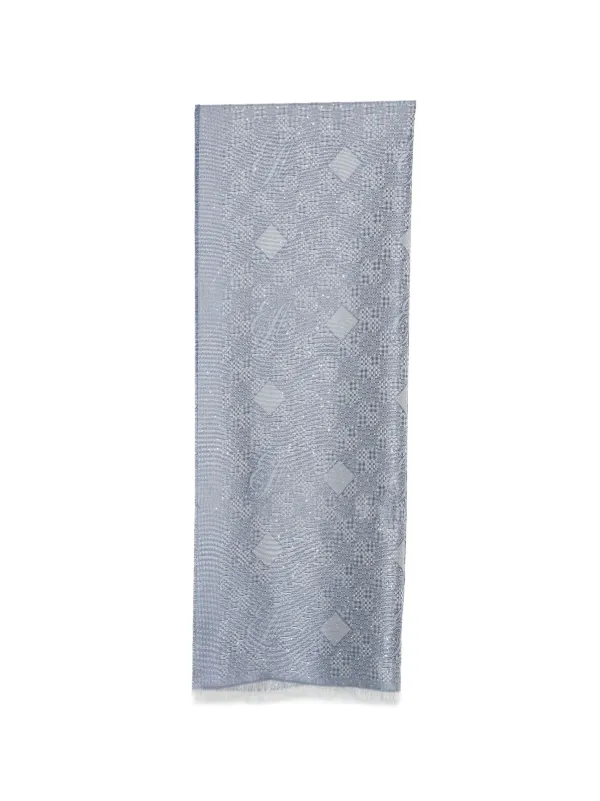 Emporio Armani Geometric Scarf in Blue