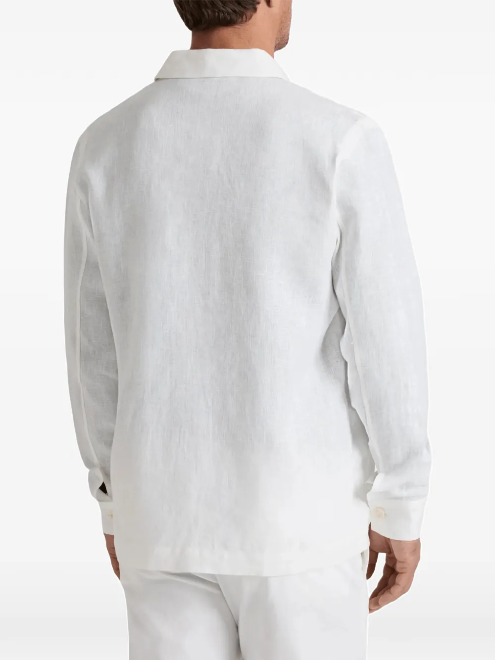 Vilebrequin Shirtjack met opgestikte zakken Wit