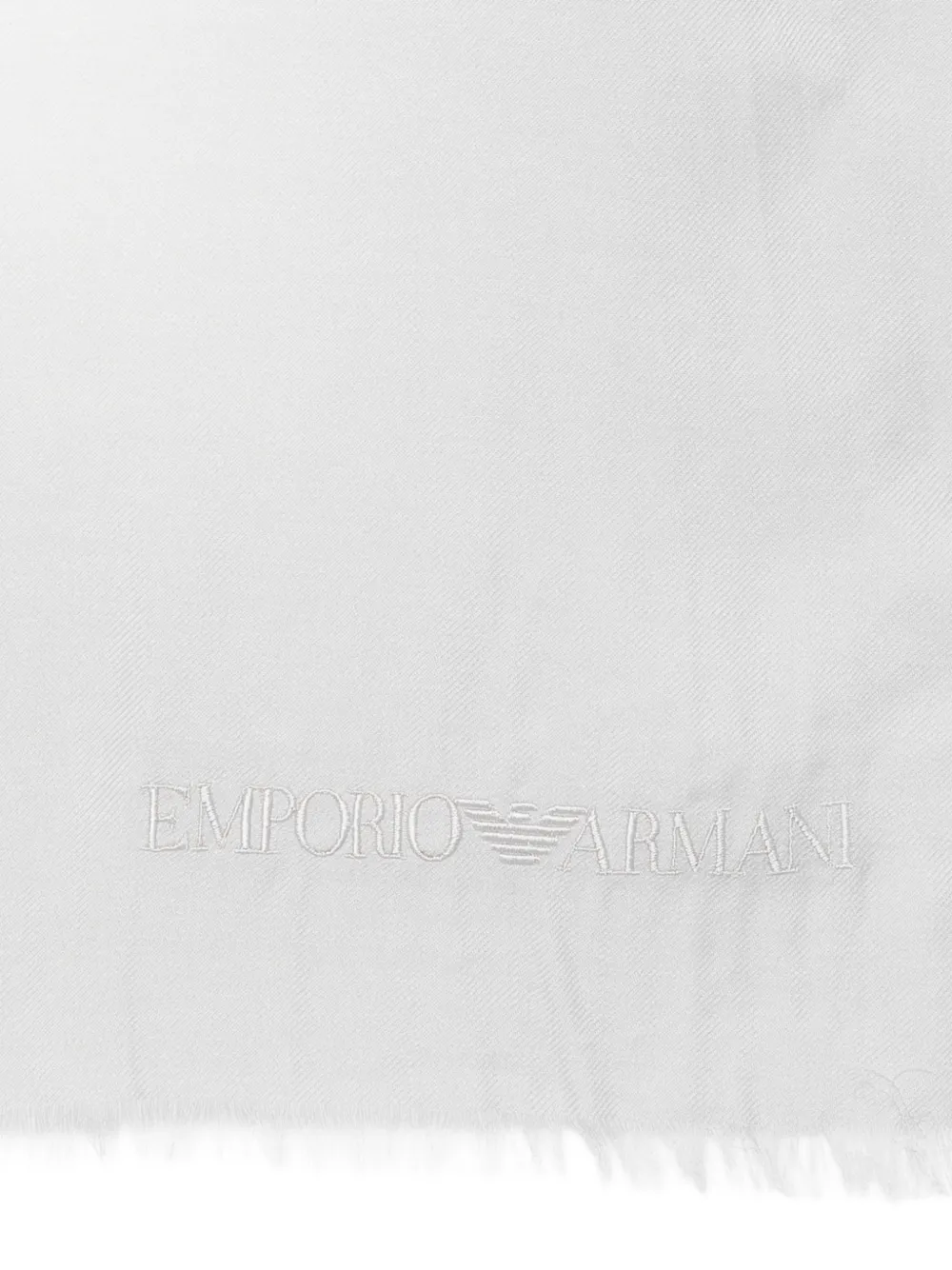 Emporio Armani Sjaal met franje afwerking Wit