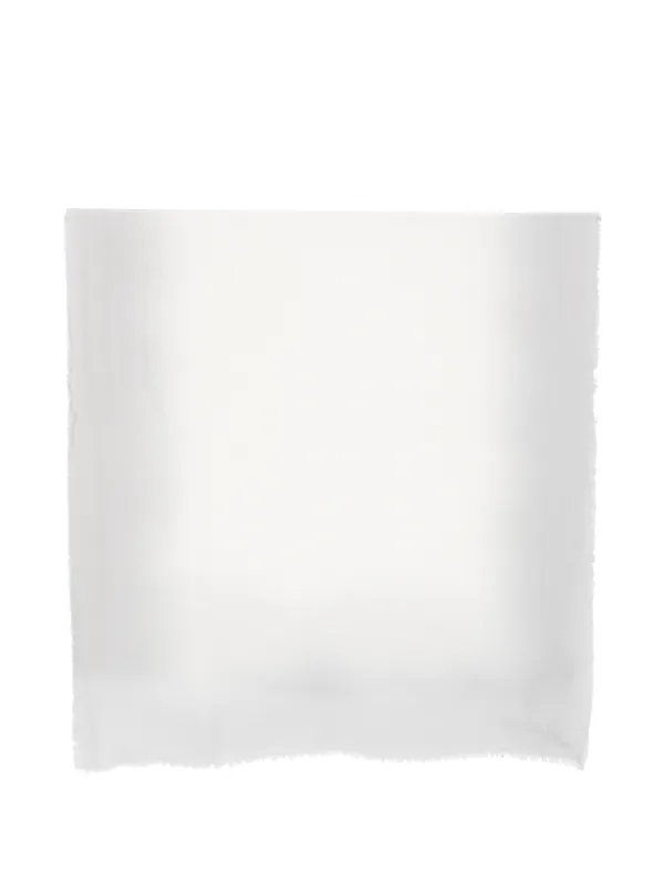 Emporio Armani Fringed-hem Scarf in White
