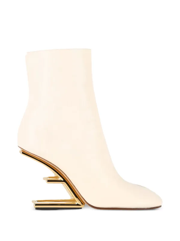 美品　Fendi ホワイト ウエスタンブーツ 41(約25.5cm) Fendi Pre-Owned First Leather Ankle Boots | Neutrals | FARFETCH CA