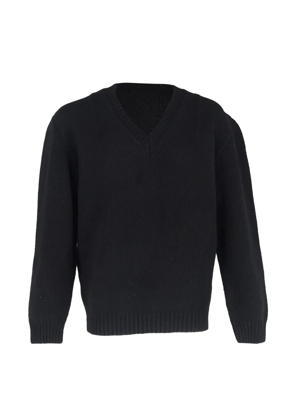 Pre-owned Prada Knitted V-neck Sweater In Black