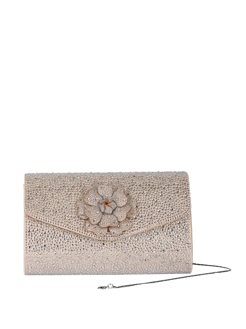  Twenty Fourhaitch Floral-appliqué Clutch Bag - Neutrals 