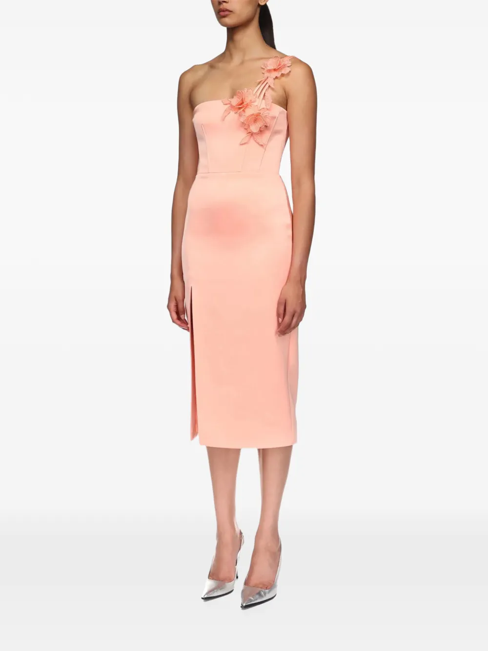  David Koma Asymmetric Midi Dress - Pink 