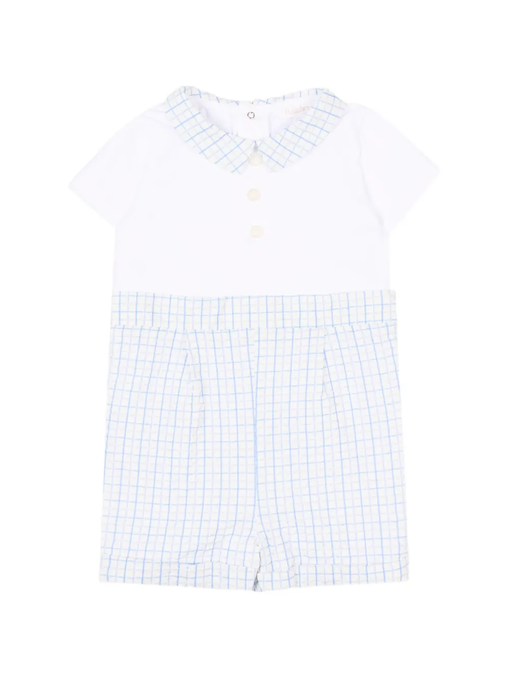 Patachou checked rompers - Bianco