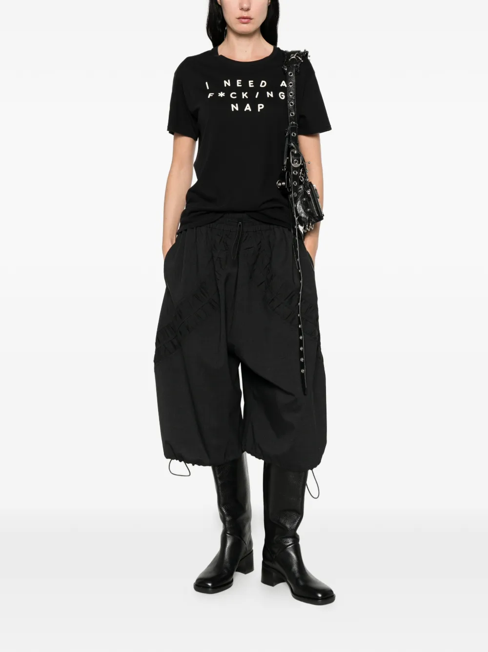 R13 T-shirt met grafische print Zwart