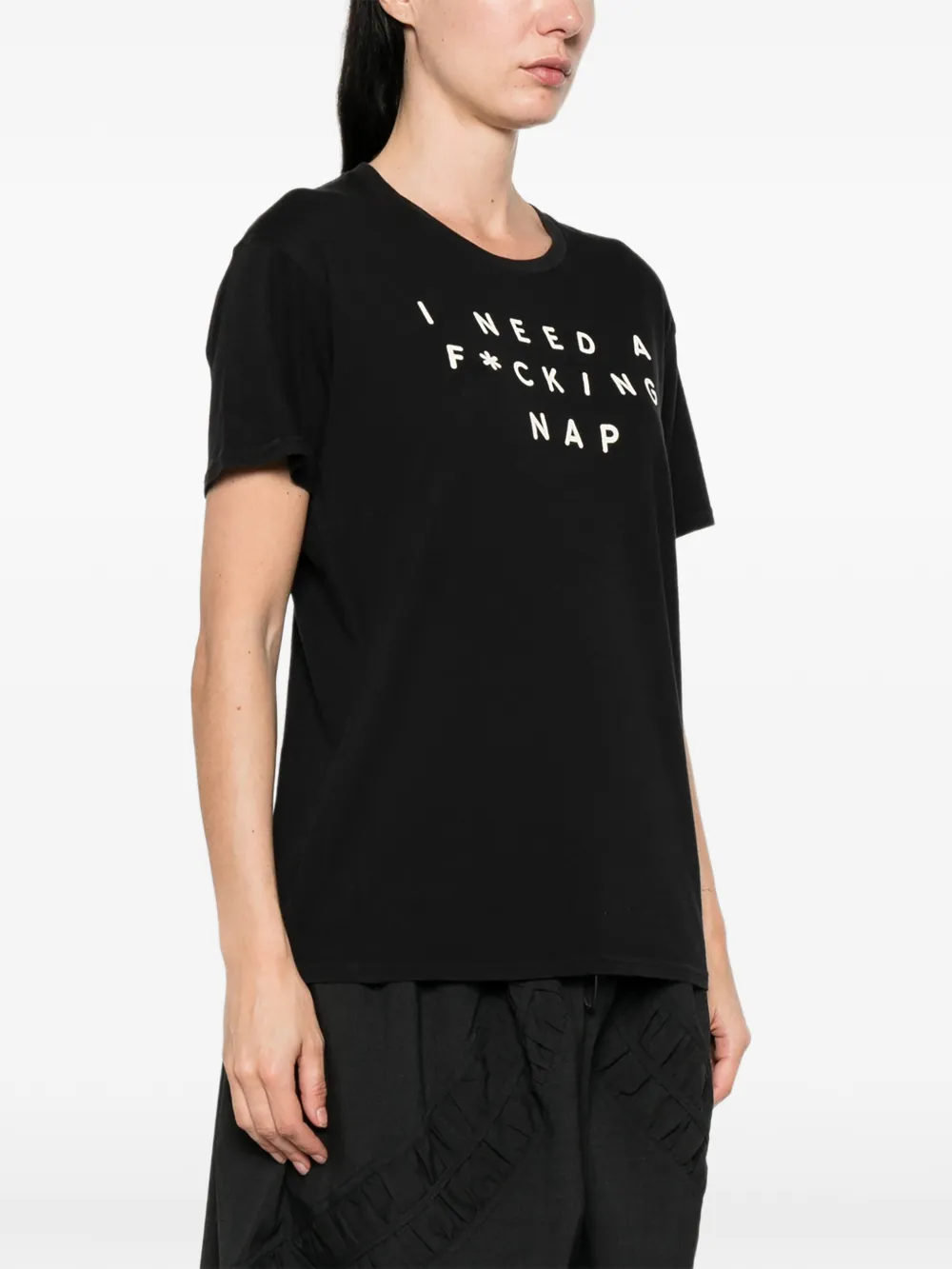 R13 T-shirt met grafische print Zwart