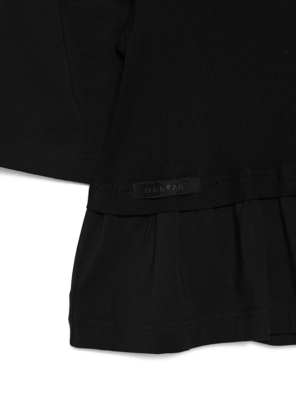 ALAINPAUL Peplum T-shirt met ronde hals Zwart