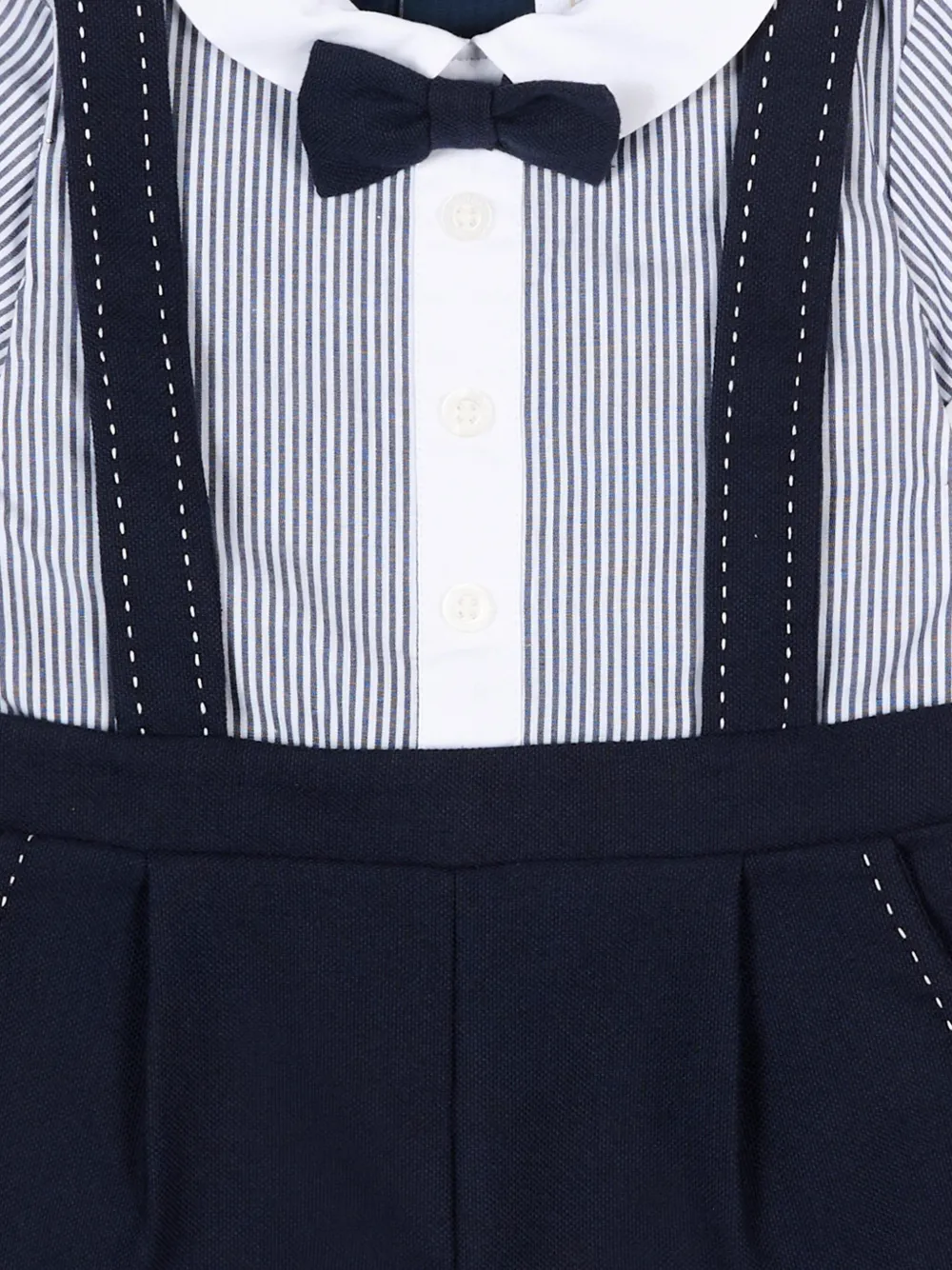  Patachou Striped Bow Tie Shorties - Blue 