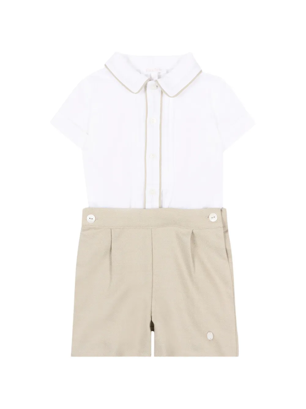 Patachou button collared shorties - Bianco