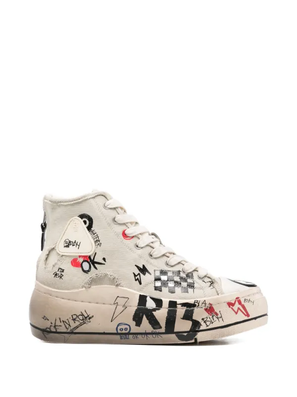 R13 Kurt Hi-top Sneakers in Neutrals
