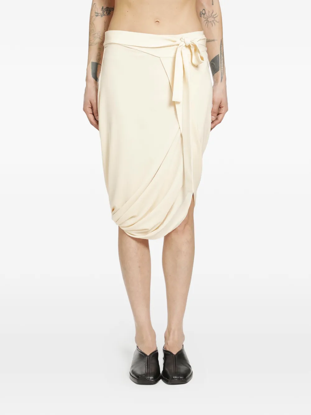 LEMAIRE Asymmetrische wikkelrok Beige