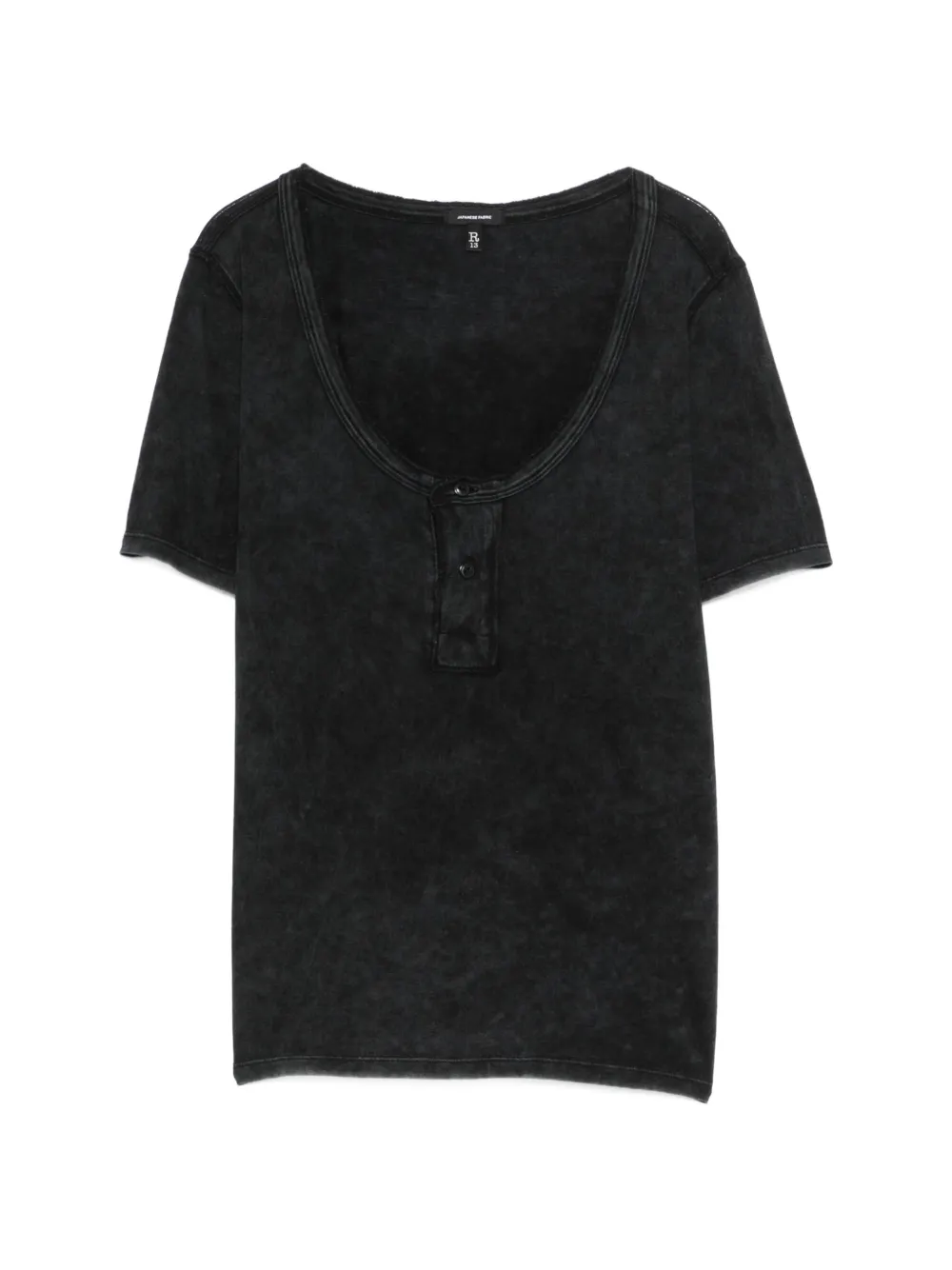 R13 buttoned short-sleeve T-shirt - Nero
