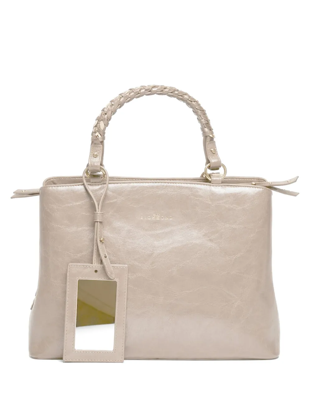 John Richmond braided-handle leather tote bag - Toni neutri