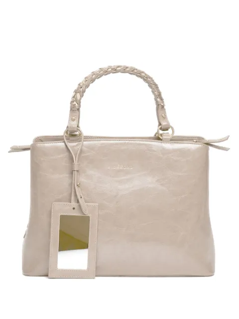 John Richmond braided-handle leather tote bag
