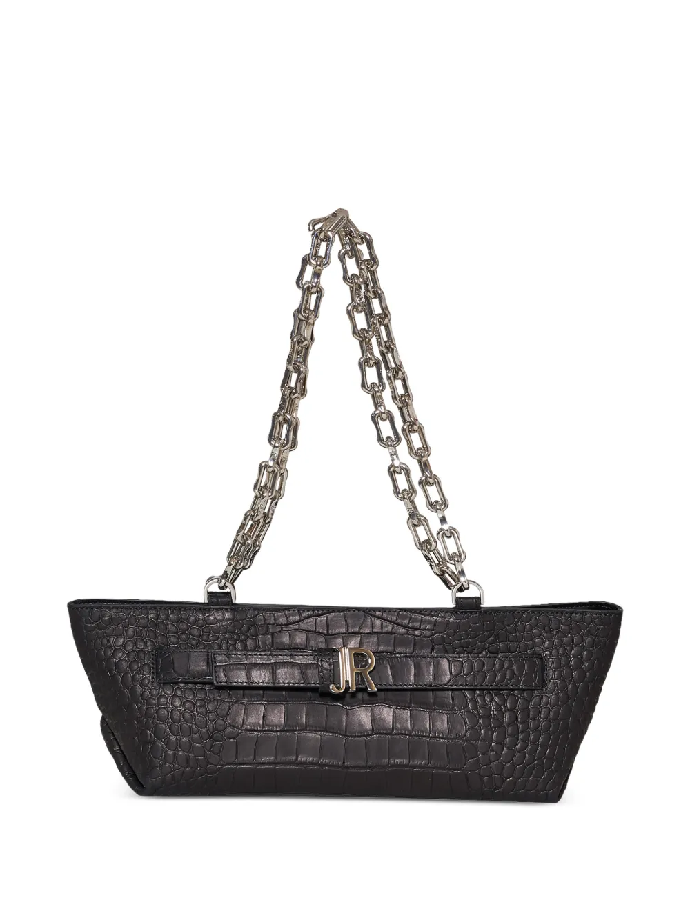 John Richmond croc-effect shoulder bag - Nero