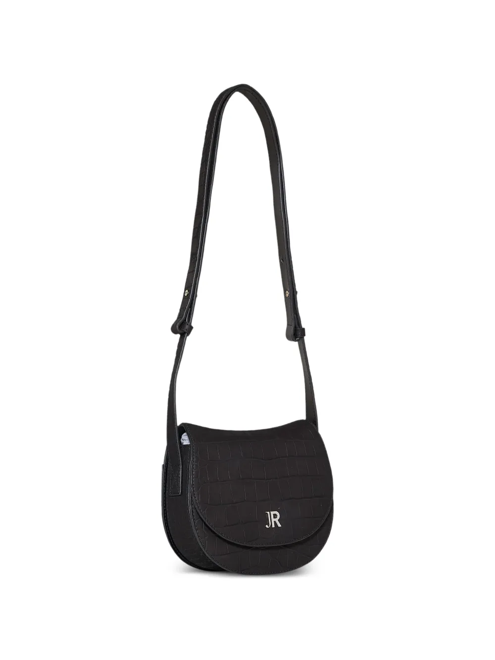  John Richmond Bolso De Hombro Con Efecto Piel De Cocodrilo - Negro 