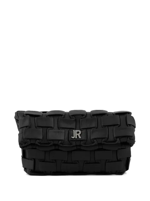 John Richmond woven-effect foldover clutch bag