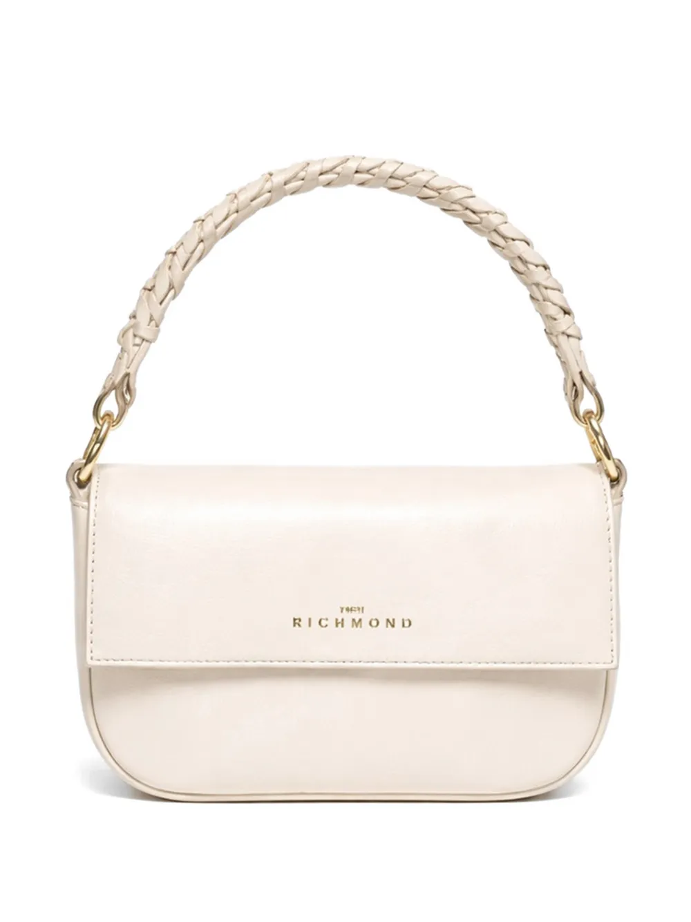 John Richmond mini braided-handle shoulder bag - Bianco