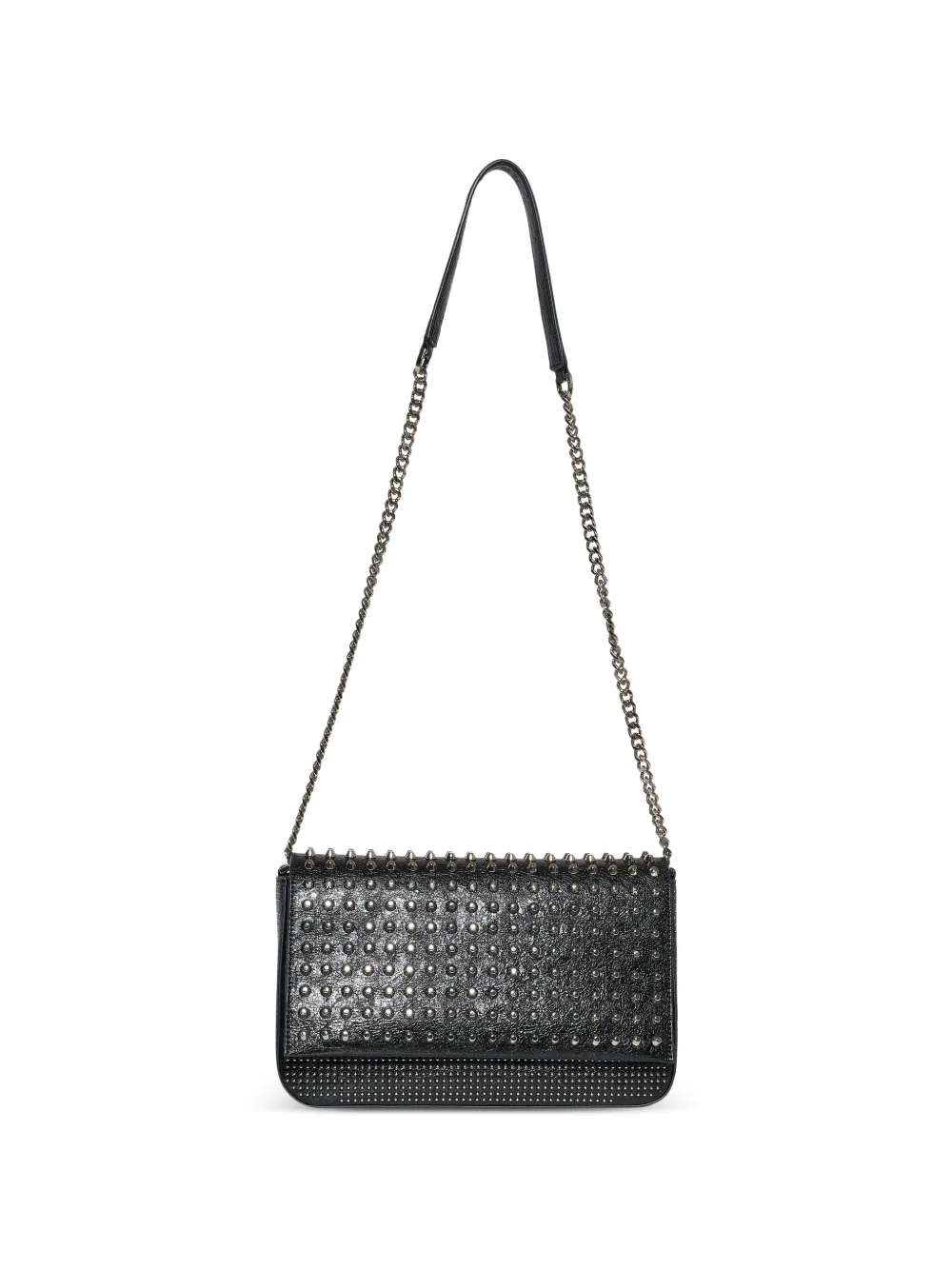 John Richmond stud-embellished crinkled shoulder bag - Nero