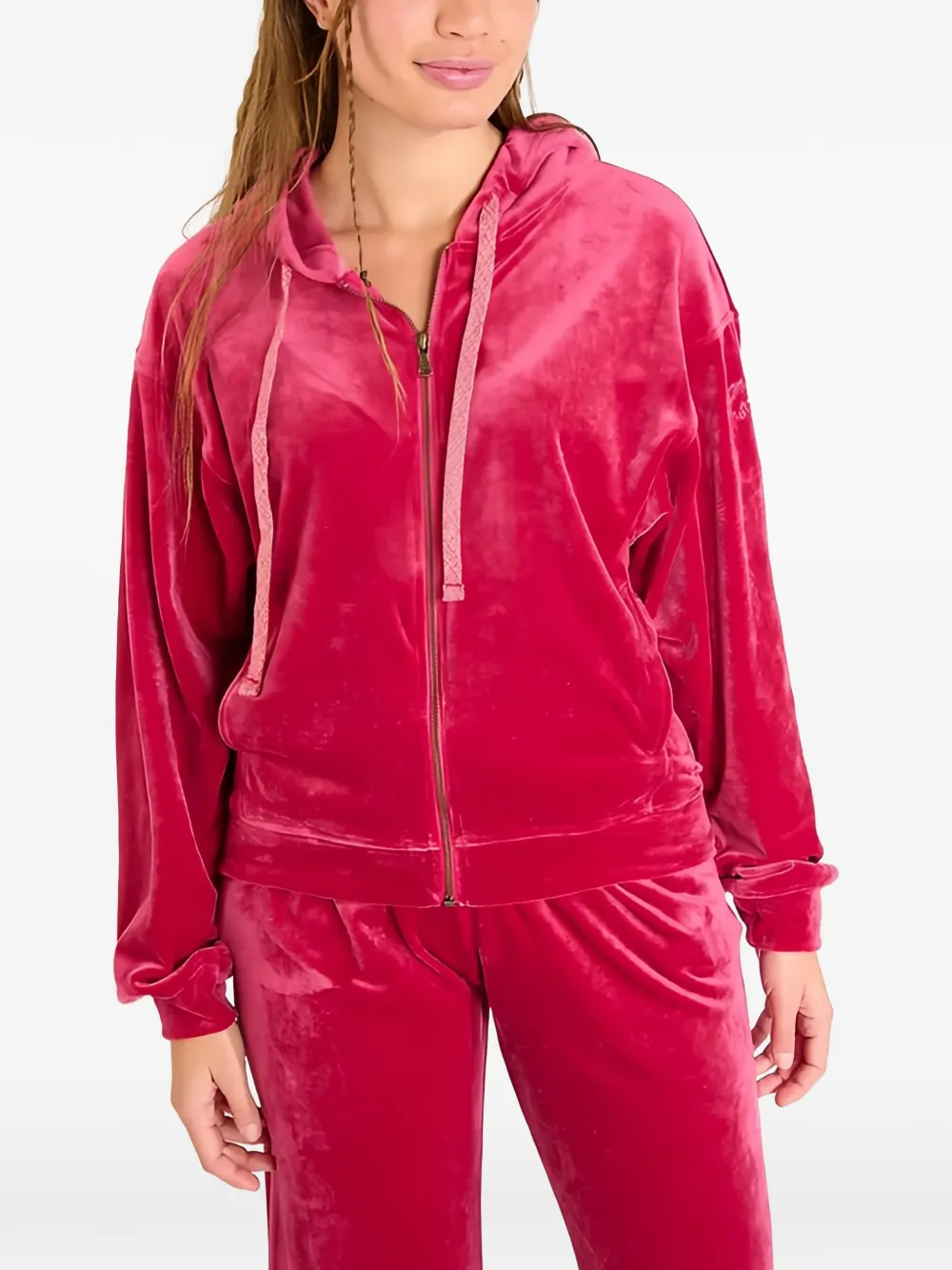BANANA MOON hooded zip-up sweatshirt - Rosa