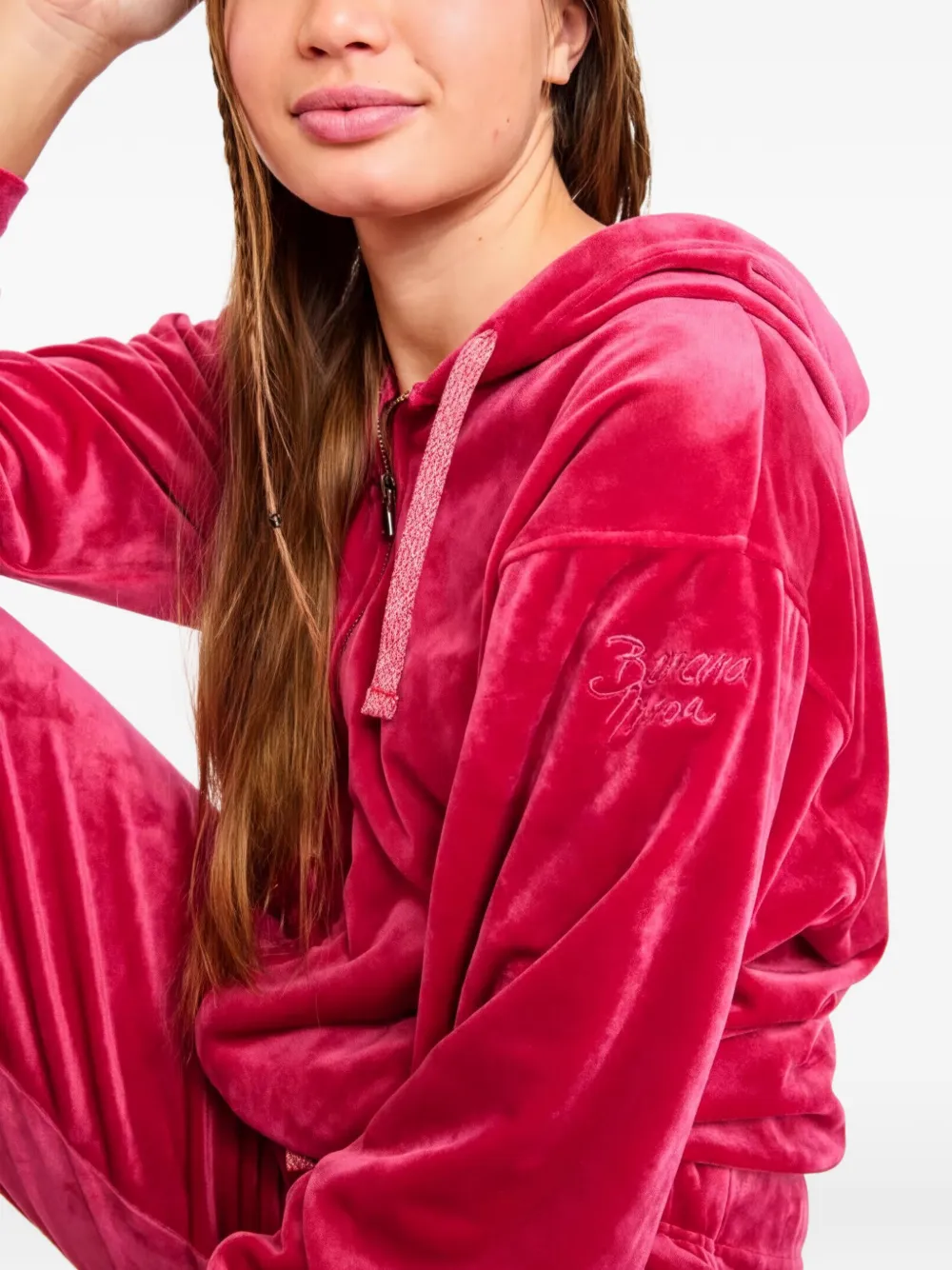 BANANA MOON hooded zip-up sweatshirt - Rosa
