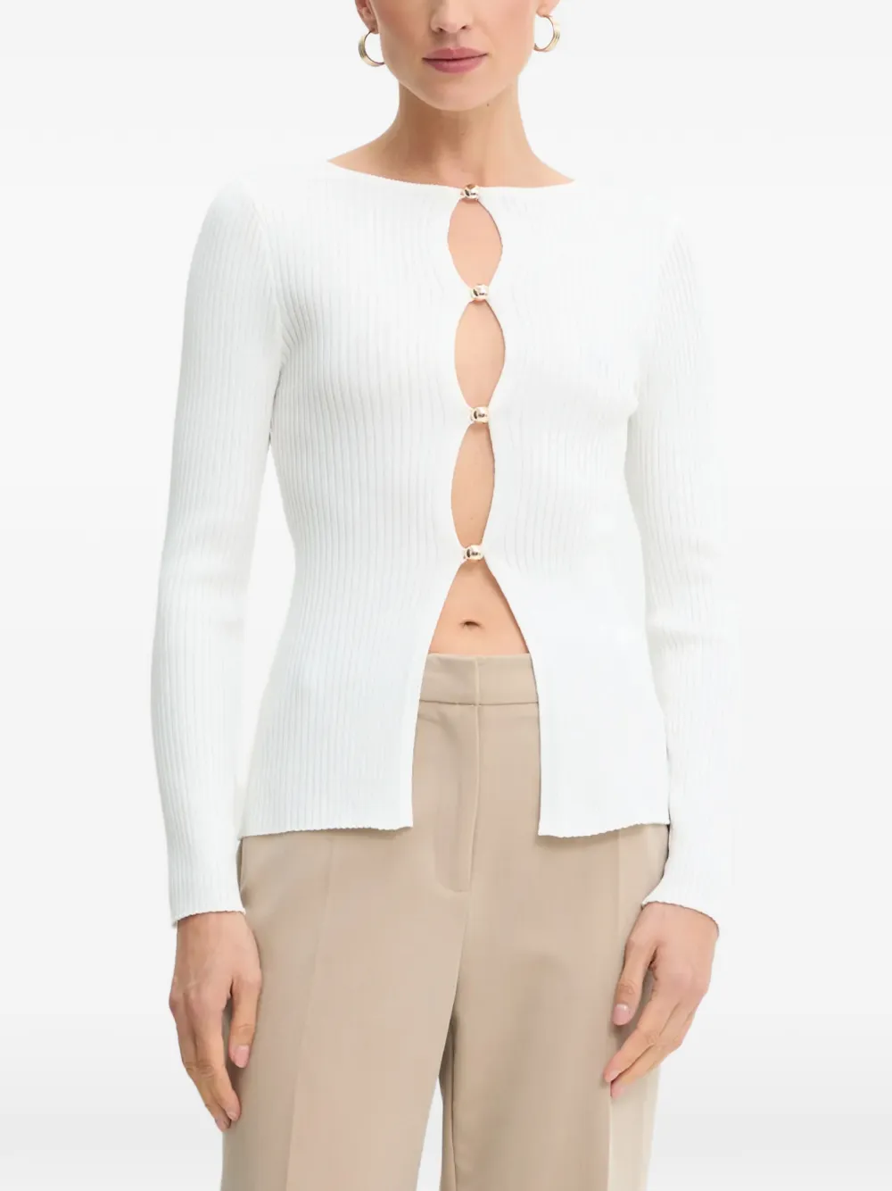 Bardot Cardigan Bardot con cut-out - Bianco