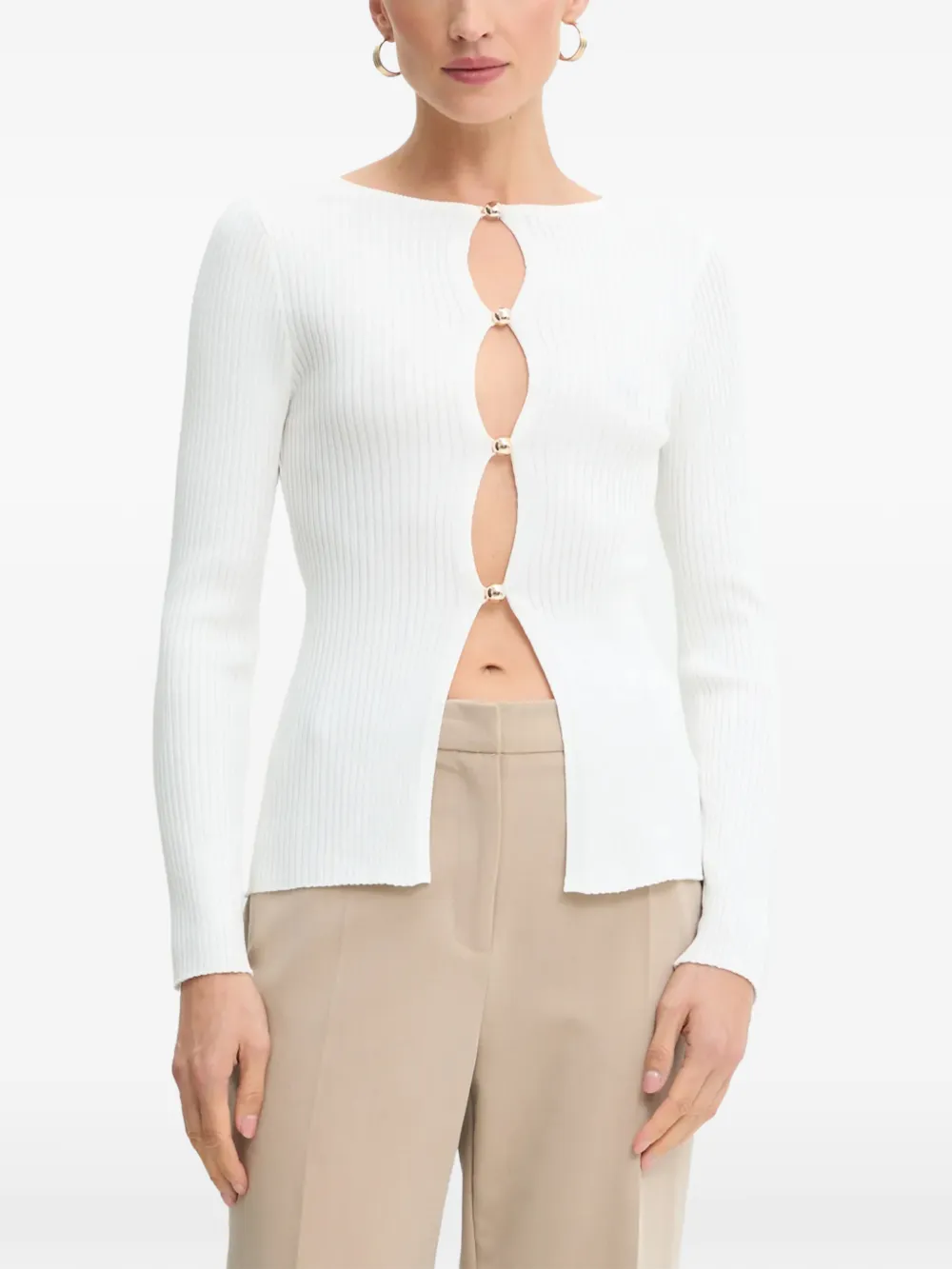 Bardot cardigan Bardot à découpes - Blanc Bardot cardigan Bardot à découpes - Blanc