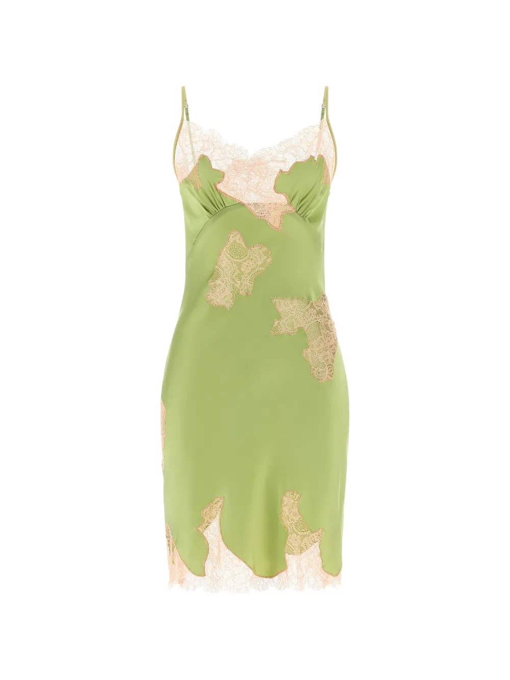 Vaillant Studio Lace-detail Mini Dress In Green