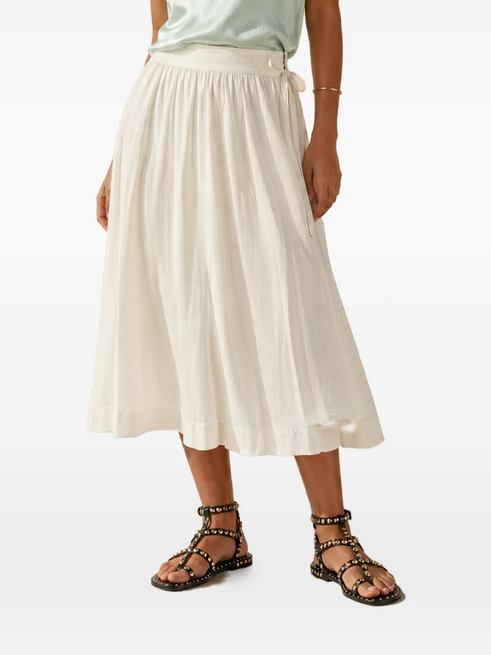 Vanessa Bruno Guillaume tie-waist midi skirt - Bianco