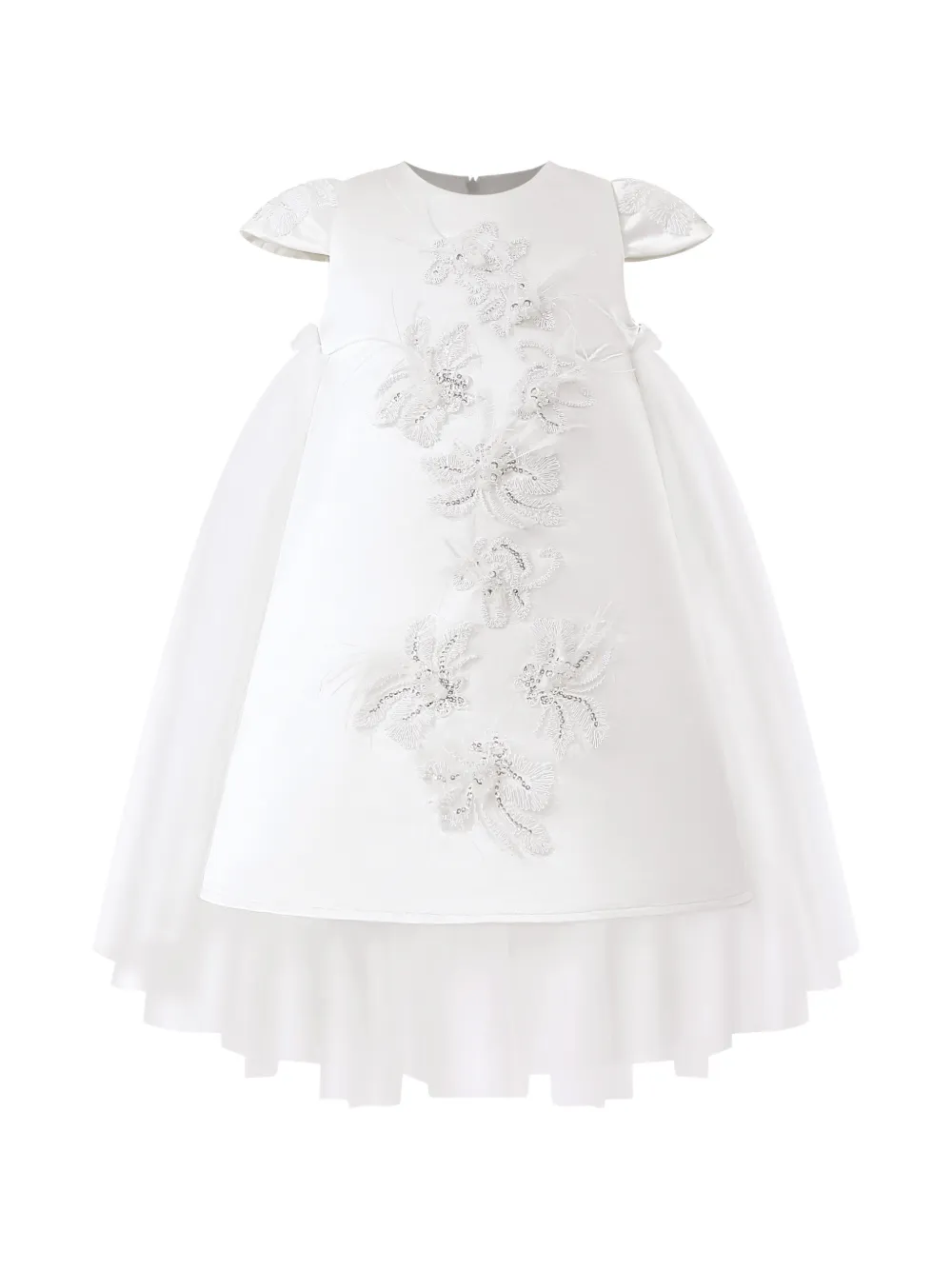 Tulleen Briavelle floral-appliqué dress - Bianco