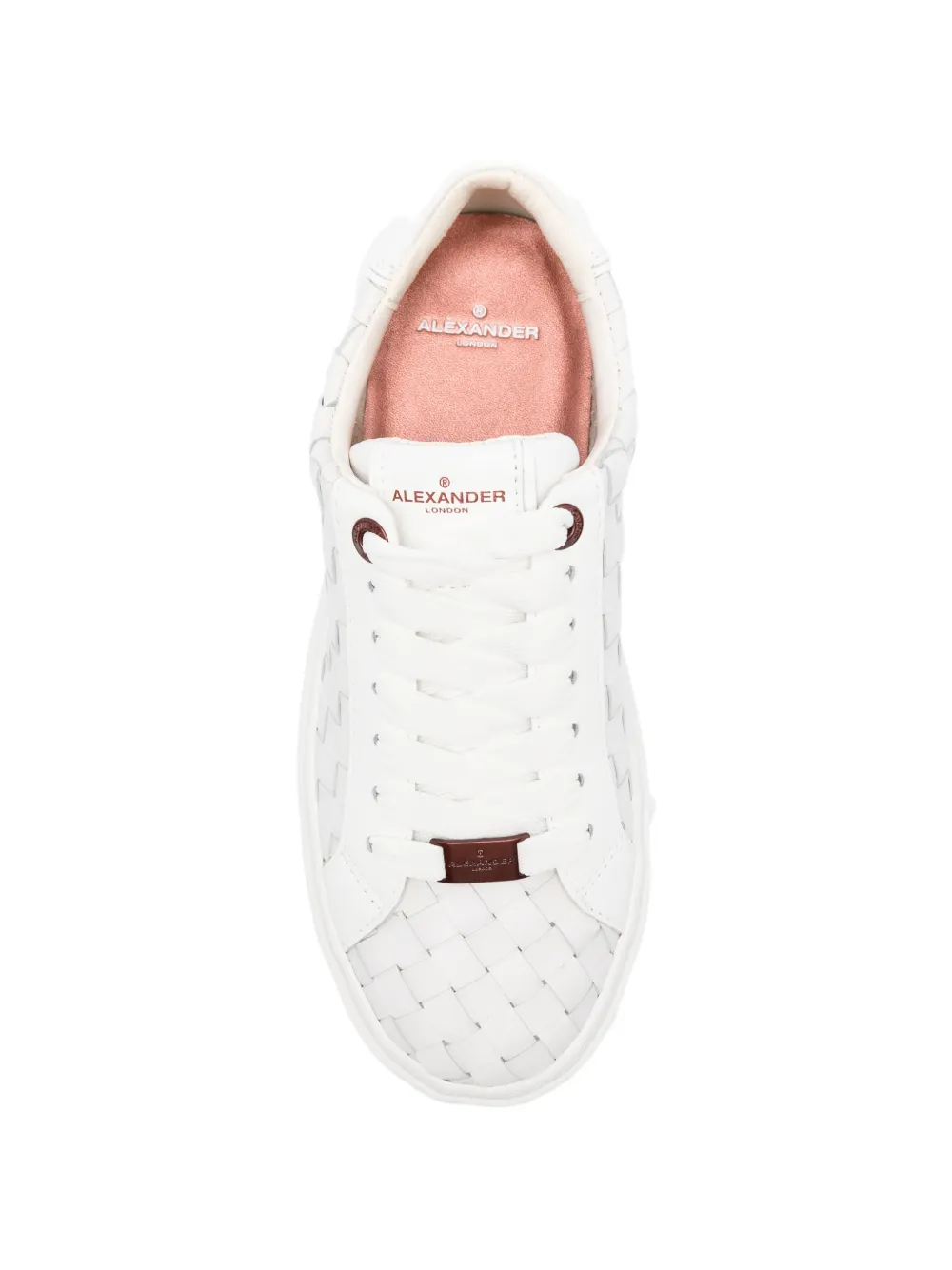 Alexander Smith London High geweven leren sneakers Wit
