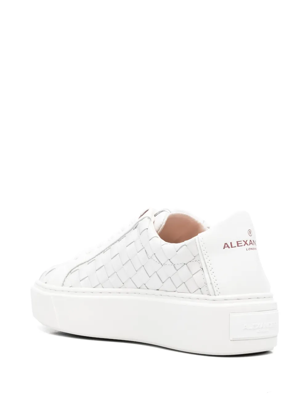  Alexander Smith London High Woven-leather Sneakers - White 