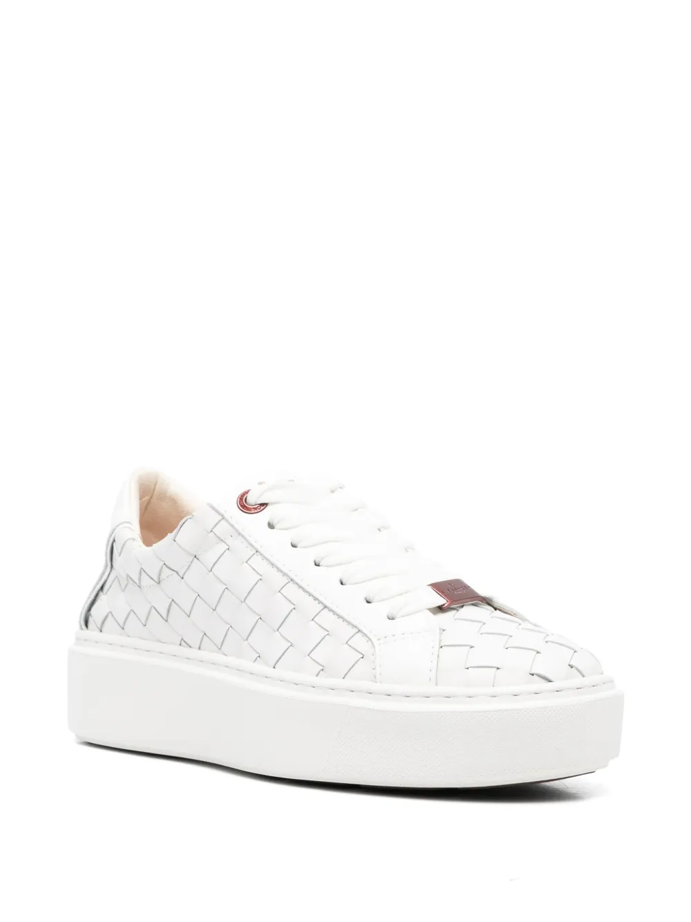  Alexander Smith London High Woven-leather Sneakers - White 