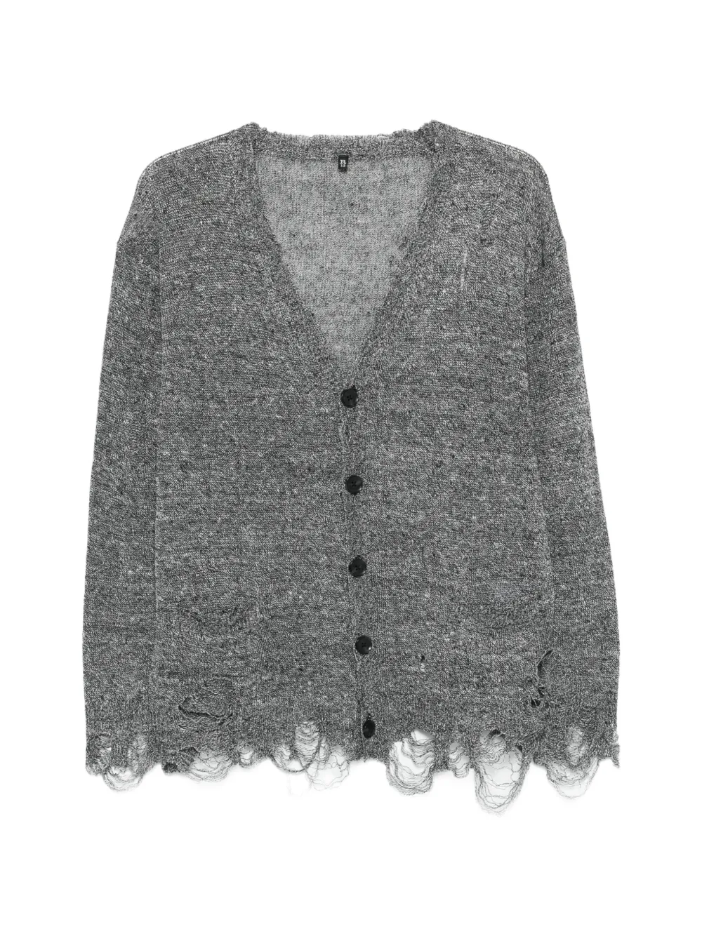 R13 distressed V-neck cardigan - Grey