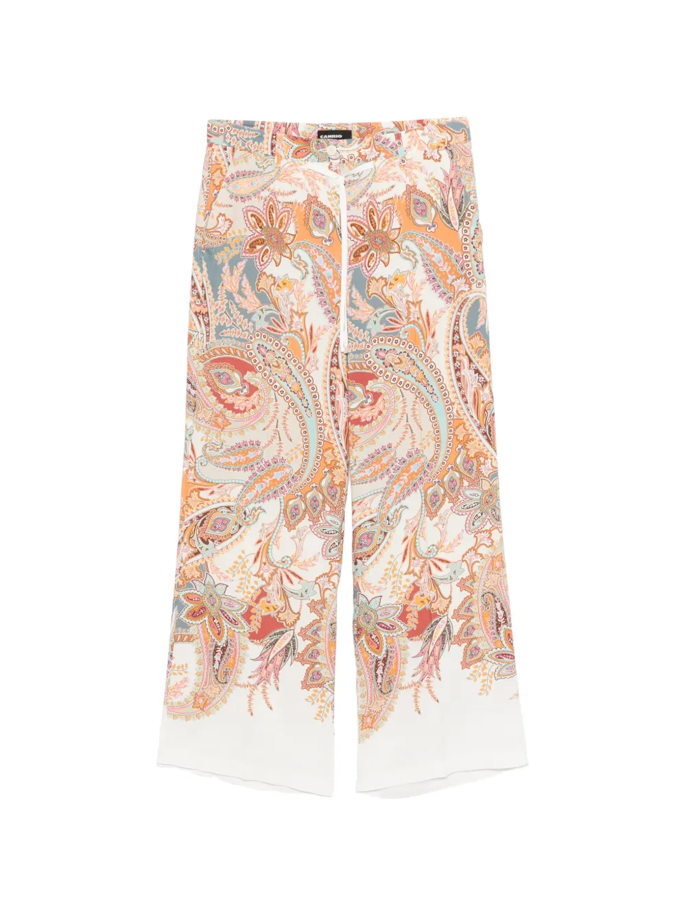 Cambio Adrienne paisley-print trousers - Nude
