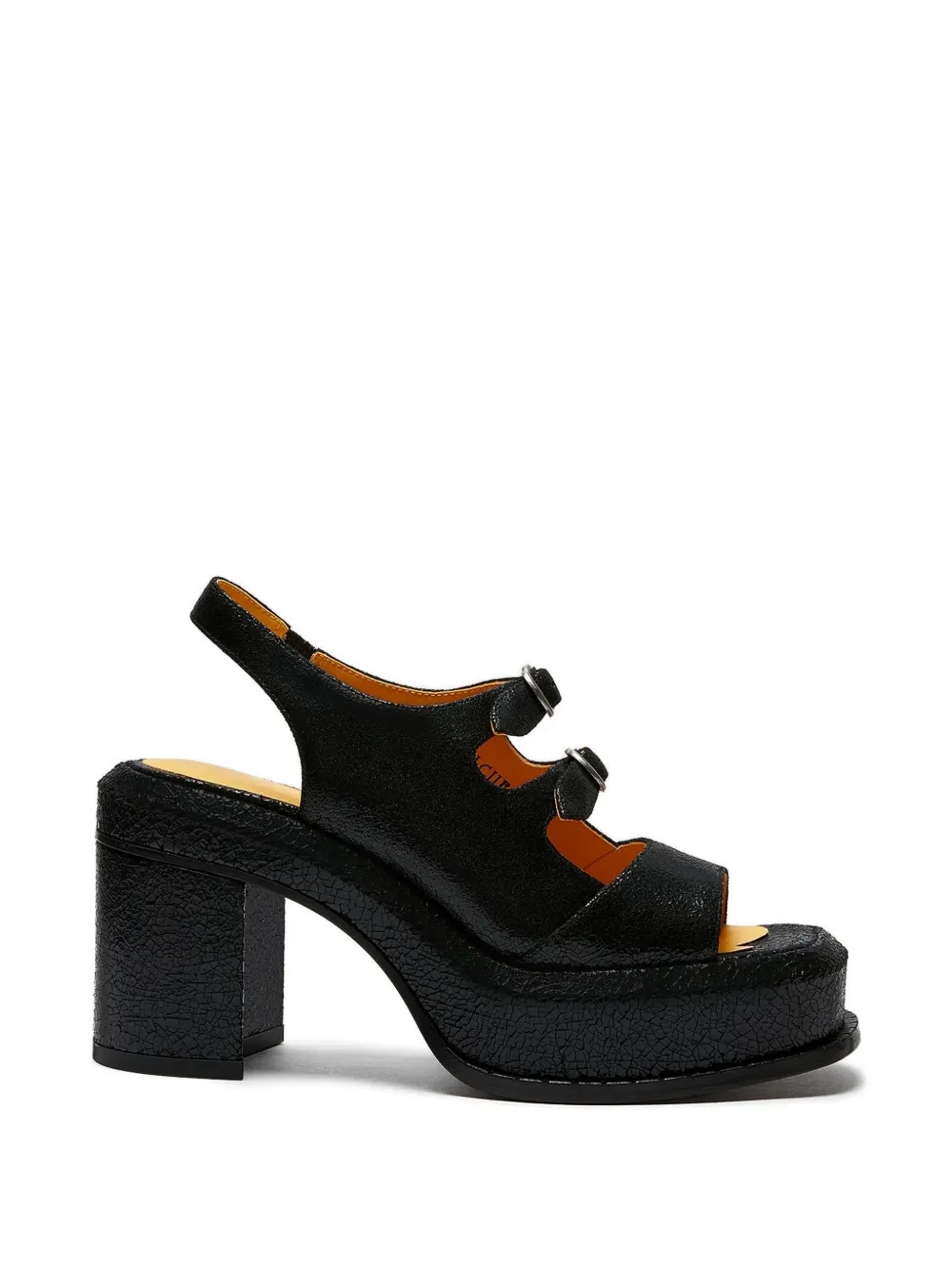 Lili Curia Edie Platform Buckle Sandals In Black