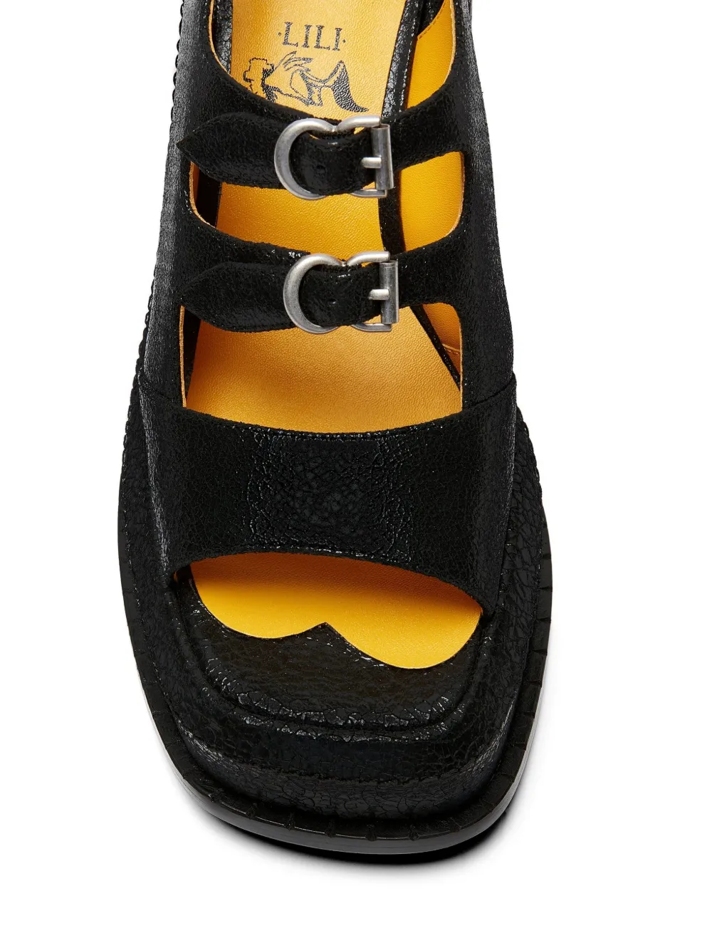 LILI CURIA Edie sandalen met plateauzool Zwart