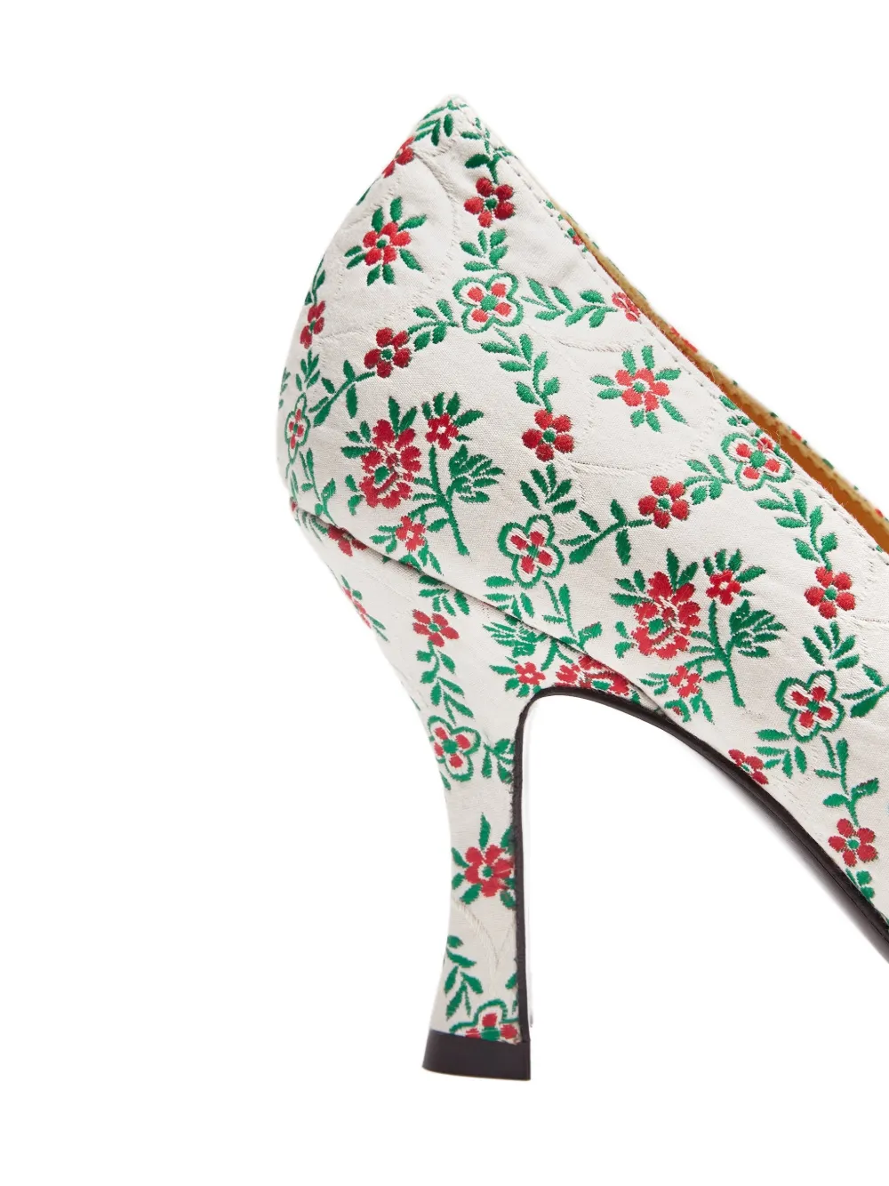 LILI CURIA Babette pumps met bloemengesp Wit