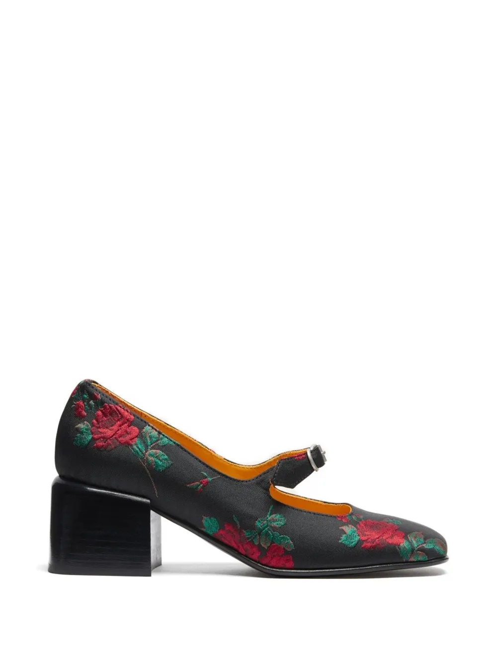 Lili Curia Ginger Mary Jane Floral Buckle Pumps In Black
