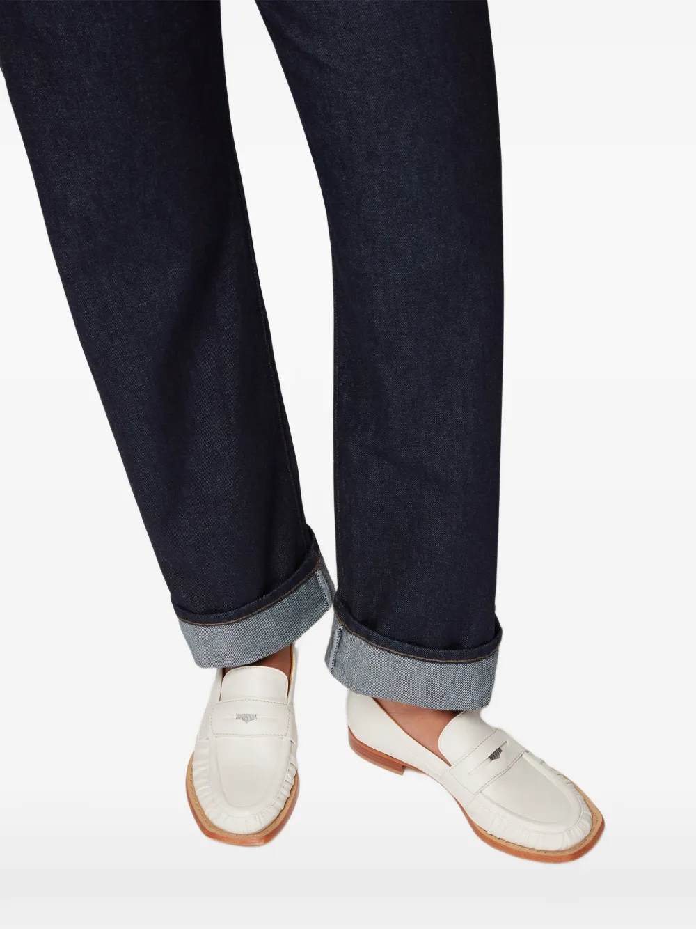 LILI CURIA Frances penny loafers Wit